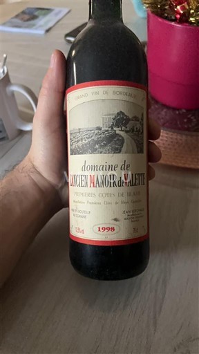 Bordeaux Ni doloceno Domaine L'Ancien Manoir de Valette 1998