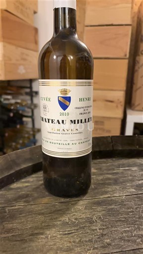 Viner Blanc sec Cuvée Henri Château Millet 2010 Frankrike Bordeaux Graves AOC