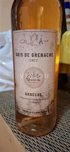 Alps and Rhone Valley Ardèche La Plaine Gris de Grenache 2022