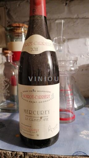 Viner Rouge sec La Genievlotte Moroit-Carriou 2011 Frankrike Bourgogne Mercurey AOC