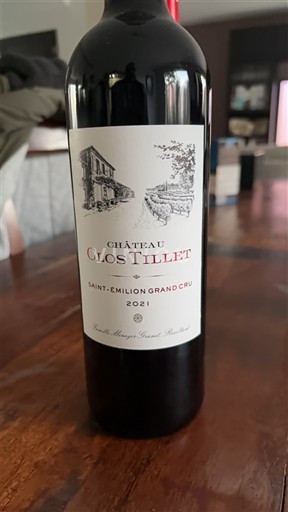 Bordeaux Saint-Émilion Grand Cru Château Clos Tillet 2021