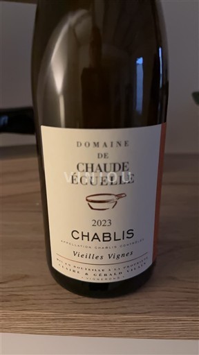 Rượu vang Blanc sec Vieilles Vignes Domaine Chaude Écuelle 2023 Pháp Bourgogne Chablis AOC
