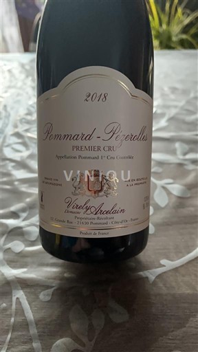 Bourgondië Pommard Premier Cru Domaine Virely-Arcelin Pommard pezerolles Premier Cru 2018