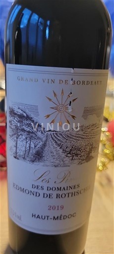 Wines Rouge sec Les B Domaine Domaines Edmond de Rothschild 2019 France Bordeaux Haut-Médoc AOC