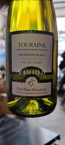 Vini Blanc sec Classique Earl Paris-Simoneau Non millésimé Francia Valle della Loira Touraine AOC