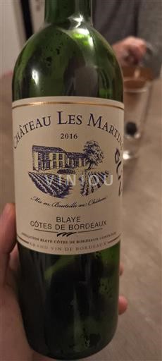 Bordeaux Blaye-Côtes-de-Bordeaux Château Les Martines 2016