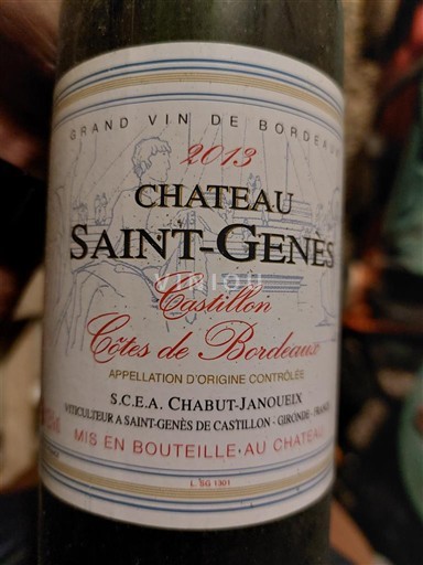 Bordeaux Castillon-côtes-de-bordeaux Château Saint-Genès 2013