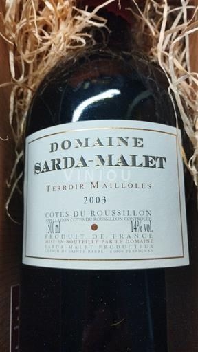 Roussillon Côtes-du-Roussillon Domaine Sarda-Malet Terroir Mailloles 2003