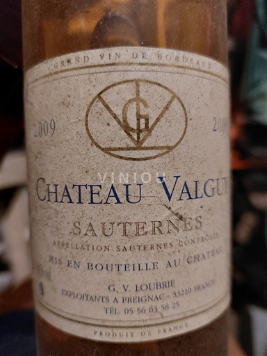 Bordeaux Sauternes Château Valguin 2009