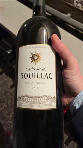 Wines Rouge sec Château Rouillac 2018 France Bordeaux Pessac-Léognan AOC