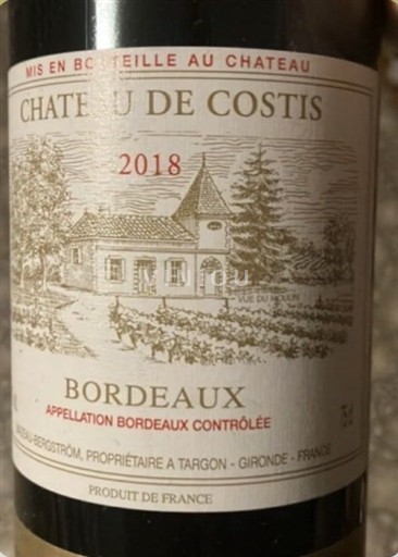 Bordeaux Château Costis 2018