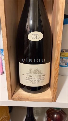 Vine Rouge sec Vieilles Vignes Le Clos des Quarterons 2016 Frankrig Loire-dalen Saint-Nicolas-De-Bourgueil AOC