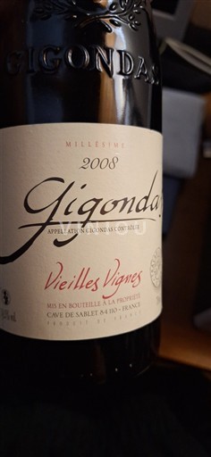 Rhône-dalen Gigondas Cave de Sablet Vieilles Vignes 2008