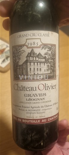Bordeaux Graves Grand Cru Château Olivier 1985