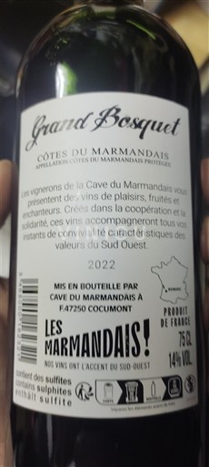 Tây Nam Côtes-du-marmandais Grand Bosquet 2022