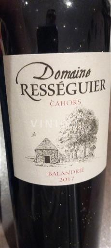 Tây Nam Cahors Domaine Rességuier Balandrié 2017