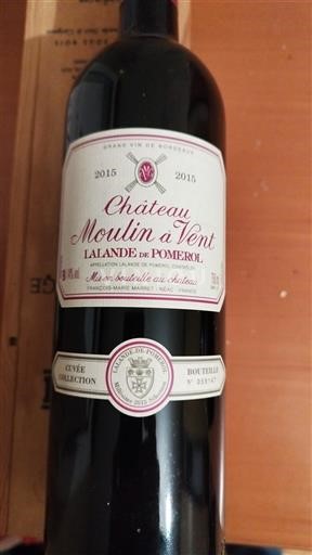 Bordeaux Lalande-de-Pomerol Château Moulin à Vent Collection 2015