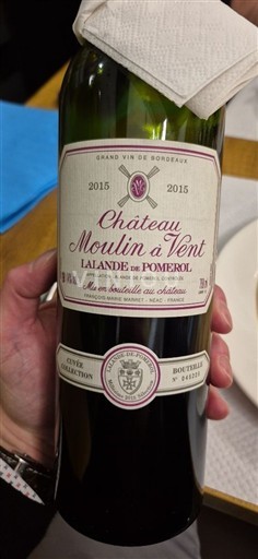 Bordeaux Lalande-de-Pomerol Château Moulin à Vent Collection 2015