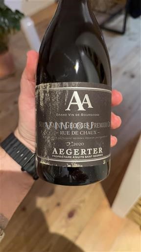 Rượu vang Rouge sec Rue de Chaux Aegerter 2020 Pháp Bourgogne Nuits-saint-georges AOC Premier Cru