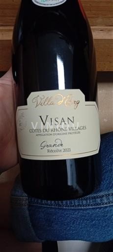 Vinos Rouge sec Grande Villa d'Erg 2021 Francia Valle del Ródano No especificado AOC