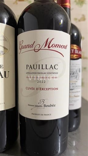 Bordeaux Pauillac Maison Johanis Boubée Grand Moment d'Exception 2022
