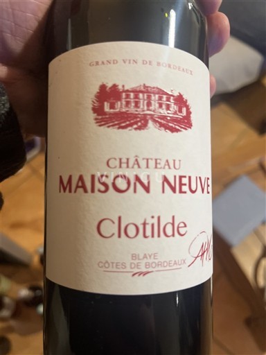 Bordeaux Blaye-Côtes-de-Bordeaux Château Maison Neuve Clotilde 2017