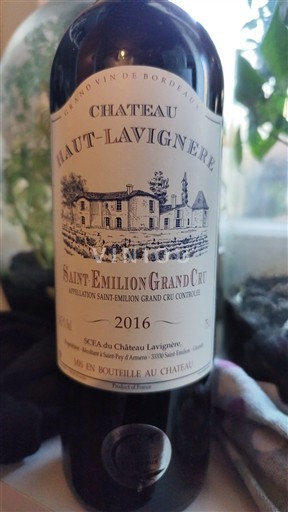 Bordeaux Saint-Émilion Grand Cru Grand Cru Château Haut-Lavigne 2016