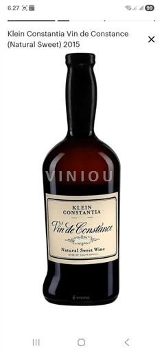 Coastal Region Constantia Klein Constantia Vin de Constance 2015