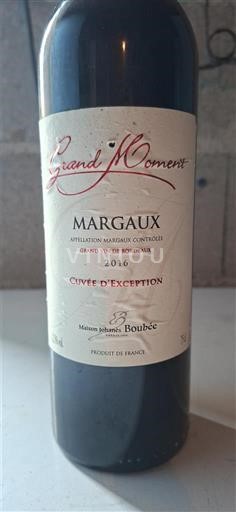 Bordeaux Margaux Maison Johannès Boubée Grand Moment d'Exception 2016