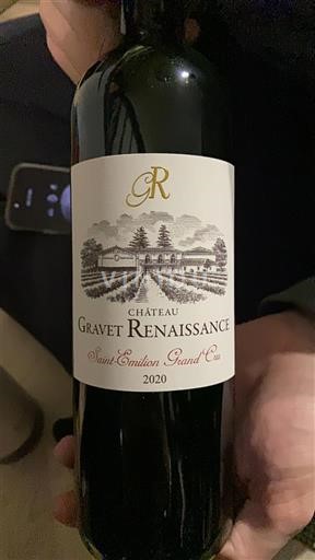 Bordeaux Saint-Émilion Grand Cru Grand Cru Château Gravet Renaissance 2020