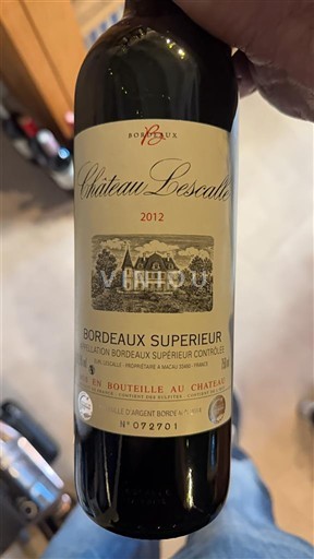 Bordeaux Bordeaux Supérieur Château Lescalle 2012