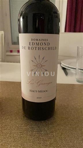 Viinit Rouge sec Les Granges Domaine Domaines Edmond de Rothschild 2020 Ranska Bordeaux Haut-Médoc AOC