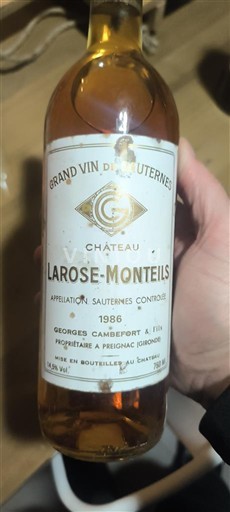 Bordeaux Sauternes Château Larose-Monteils 1986