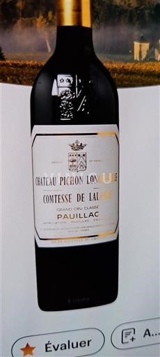 Burdeos Pauillac Grand Cru Château Pichon Longueville Comtesse de Lalande 1975