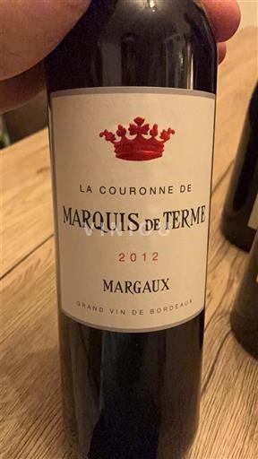 Bordeaux Margaux Marquis de Terme La Couronne de Marquis de Terme 2012