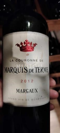 Bordeaux Margaux Marquis de Terme La Couronne de Marquis de Terme 2012