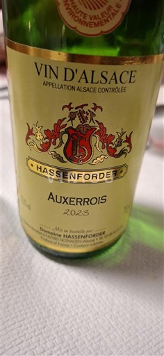 Alsace Domaine Hassenforder Auxerrois 2023