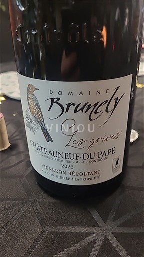 Valle del Ródano Châteauneuf-du-Pape. Domaine Brunely Les grives 2022