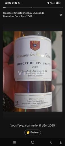 Roussillon Muscat de Rivesaltes Domaine S Graves Blay Deux Blay 2009