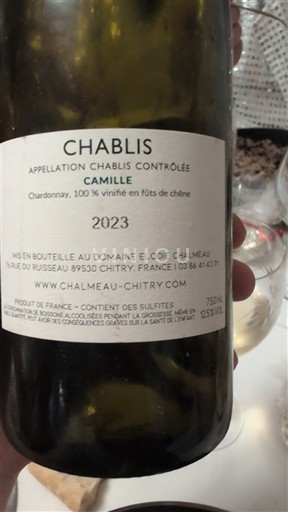 Burgundy Chablis Domaine Elodie Chalmeau Camille 2023