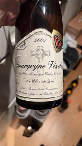 Burgundy Burgundy Vézelay Domaine Montanet-Thoden Le Clos du Duc 2003