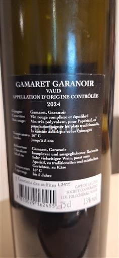 Vaud Cave de La Côte Gamaret Garanoir 2024