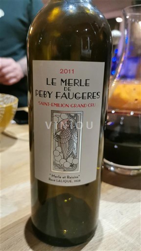 Bordeaux Saint-Émilion Grand Cru Le Merle de Péby Faugères 2011