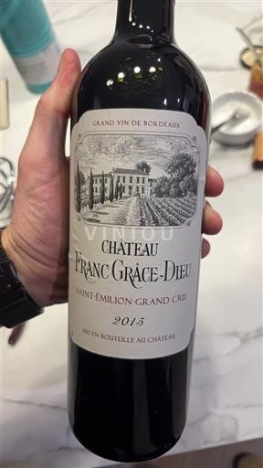 Burdeos Saint-Émilion Gran Cru Grand Cru Château Franc Grâce-Dieu 2015