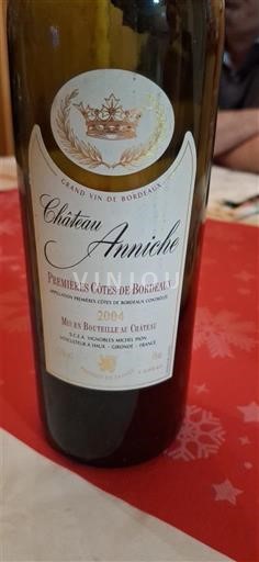 Bordeaux Premières Côtes de Bordeaux Château Anniche 2004