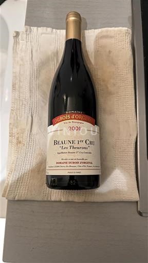 Burgundy Beaune Premier Cru Domaine Bois d'Orches Les Theurons 2001