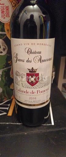 Bordeaux Lalande-de-Pomerol Château Graves des Amoureuses 2016