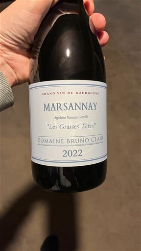 Bourgogne Marsannay Domaine Bruno Clair "Les Grasses Têtes" 2022