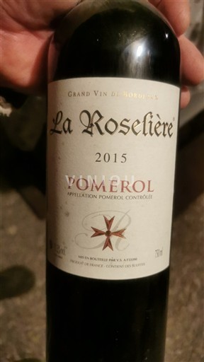 Bordeaux Pomerol La Roselière 2015
