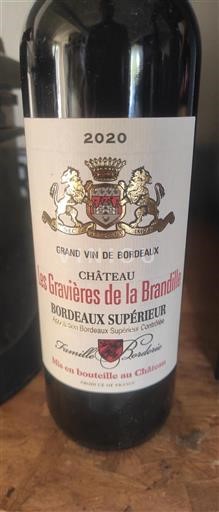 Bordéus Bordeaux Superior Château Les Gravières de la Brandille 2020